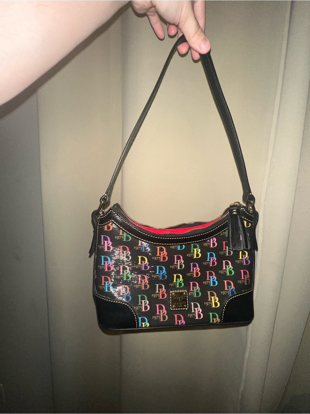 Dooney & Bourke DB75 multi-color monogram hobo bag